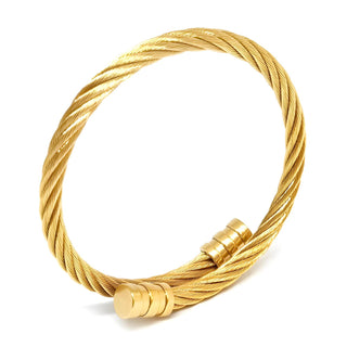 Madison Water Resistant 18K gold plated Stainless steel twist cuff