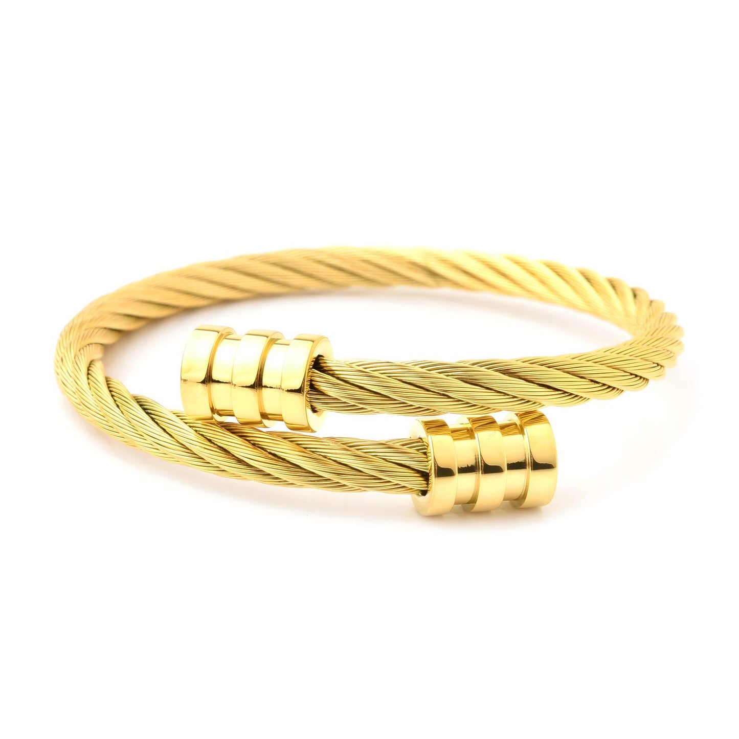 Madison Water Resistant 18K gold plated Stainless steel twist cuff