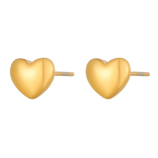 Water Resistant 18K gold plated Stainless steel Hearts Studs