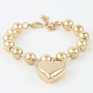 Beaded Heart Charm Bracelet
