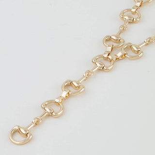 Wren Horseshoe Chain Drop Necklace in Gold