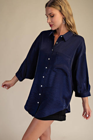 Collar Neck Oversized Shirt