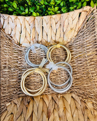 Amalfi Coast Stretch Bracelets in SILVER Set of 3