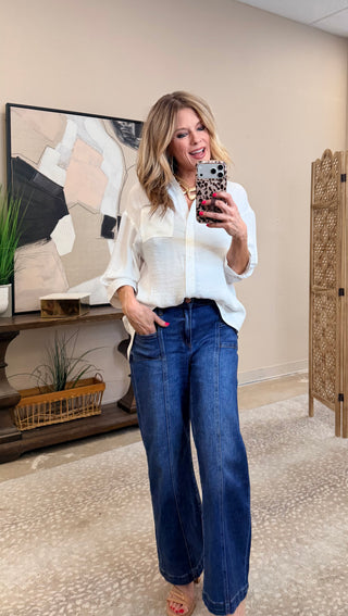Emory Dark Wash Crop Denim