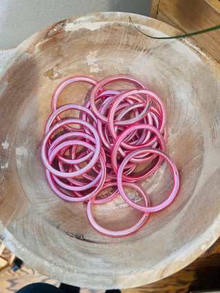 Amalfi  Coast Stretch Bracelets in Pink Metallic (Set of 3)