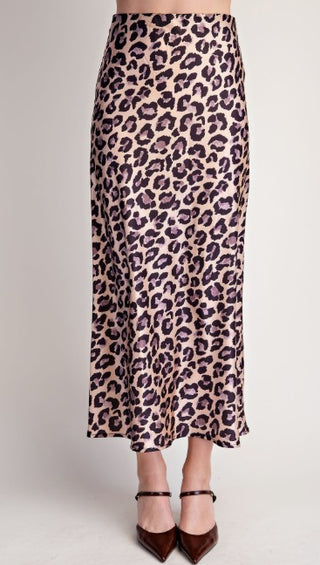 Wild about You Leopard Midi Skirt