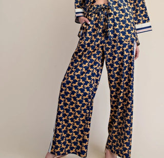 Derby Day Satin Pant in Navy