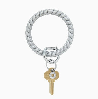 Silicone Big O® Key Ring - Solid Quicksilver Braided