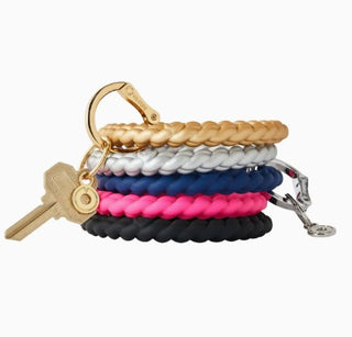 Silicone Big O® Key Ring - Solid Quicksilver Braided