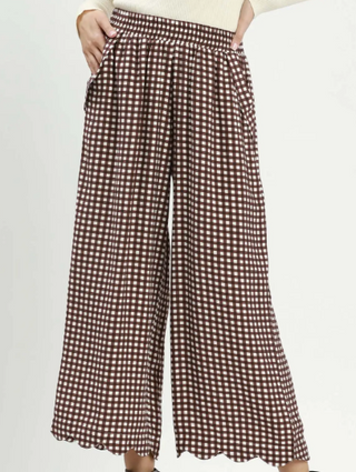 Ellie Gingham Pant in Chocolate