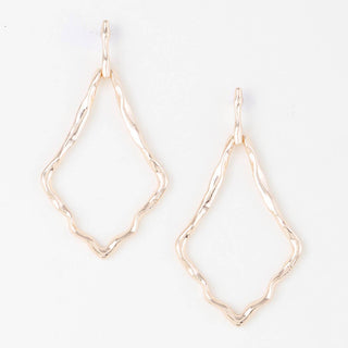 Shiny Hammered Kite Earrings in Gold