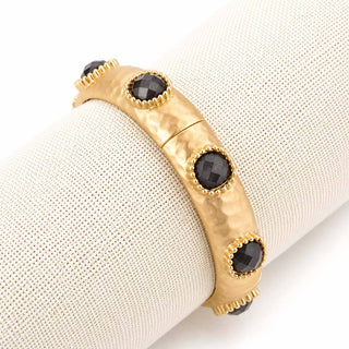 Slate Gray Stone Stretch Bracelet