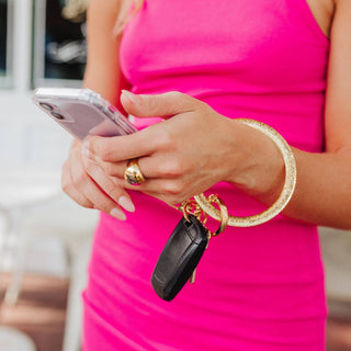 Resin Big O® Bracelet Keychain – Champagne Sparkle