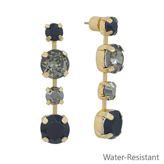 Black Diamond Crystal 1" Stud Drop Earring