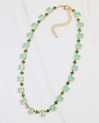 Bartlett Rhinestone Necklace Mint Opal
