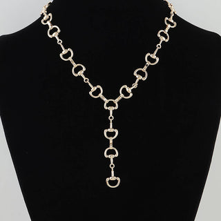 Wren Horseshoe Chain Drop Necklace in Gold