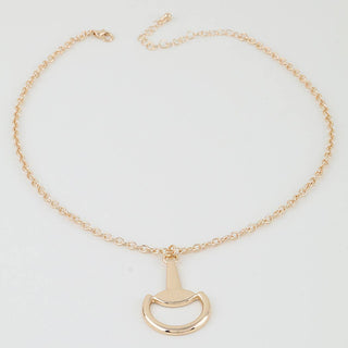 Polished Horseshoe Drop Chain Necklace