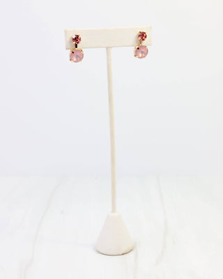 Radcliffe Rhinestone Earring Pink Opal