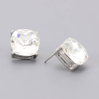Color Me Happy Square Crystal Stud Earrings