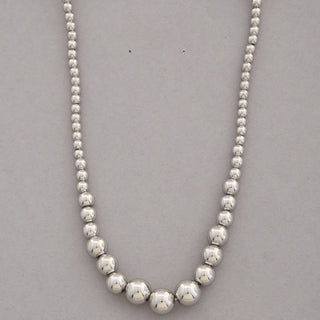 Vivian Graduated Beaded Necklace in Silver
