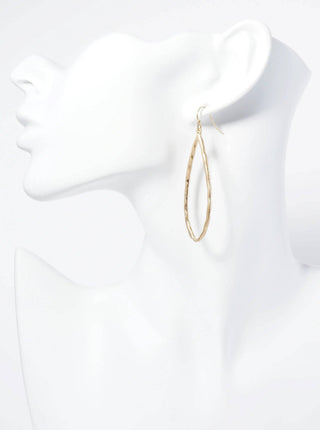 Teardrop Dangle Earrings in Hammered Gold