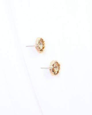 Leah Crystal Stud Earring Topaz