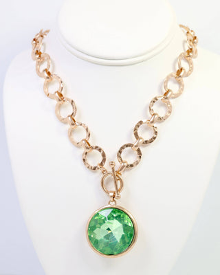Palace Crystal Pendant Necklace Green