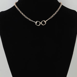 Twin Horseshoe Toggle Chain Necklace