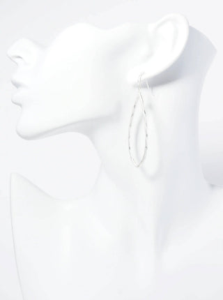 Teardrop Dangle Earrings in Hammered Silver