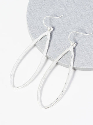 Teardrop Dangle Earrings in Hammered Silver