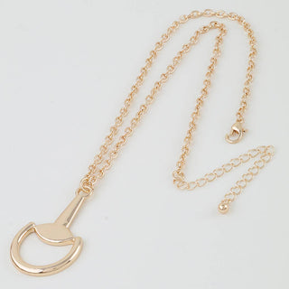Polished Horseshoe Drop Chain Necklace