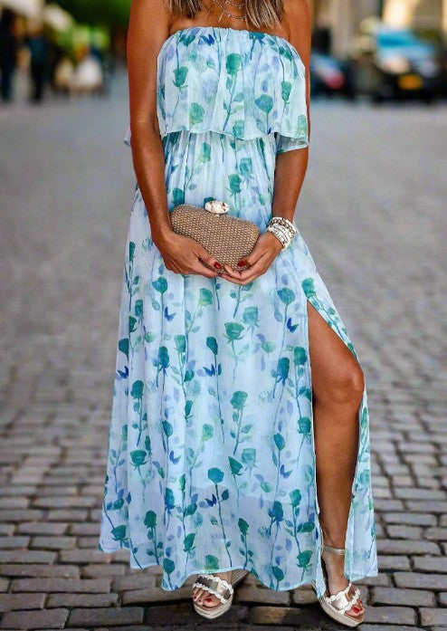Take Me to Italy Ruffled Side Slit Dress